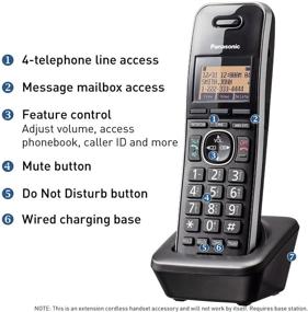 img 3 attached to Panasonic Office Phone Extension Handset - Cordless 📞 Accessory for Wireless Connection with Expandable Base Station, KX-TGWA41B (Black)