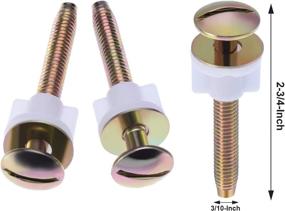 img 1 attached to 🚽 Durable Fanrel Solid Brass Toilet Bolts Screws Set with Plastic Nuts and Washers - Heavy Duty Bolts for Secure Installation (2 Pack, 3/10-Inch by 2-3/4-Inch)