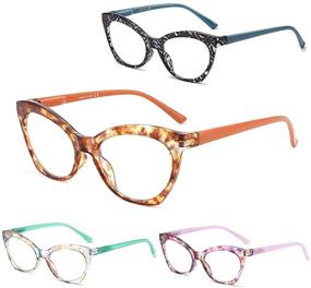 img 4 attached to 👓 Stylish CECTHNIA Cat Eye Readers: Fashionable Spring Hinge Reading Glasses with Blue Light Blocking Lens for Women