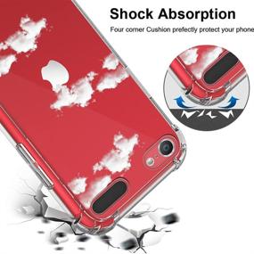 img 3 attached to 📱 KANGHAR iPod Touch 7/6 Case - Cloud Clear Cute Pattern, Shockproof, Full Body Protection Cover - 4 inch