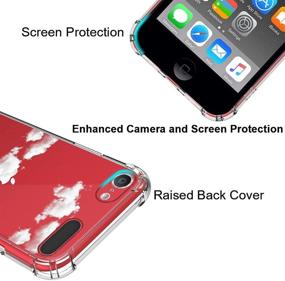 img 2 attached to 📱 KANGHAR iPod Touch 7/6 Case - Cloud Clear Cute Pattern, Shockproof, Full Body Protection Cover - 4 inch