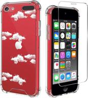 📱 kanghar ipod touch 7/6 case - cloud clear cute pattern, shockproof, full body protection cover - 4 inch logo