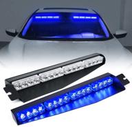 🚨 xprite blue led visor strobe light bar: hazard warning flashing lights for police, firefighter vehicles & trucks логотип