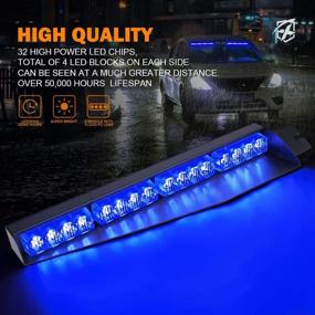 img 3 attached to 🚨 Xprite Blue LED Visor Strobe Light Bar: Hazard Warning Flashing Lights for Police, Firefighter Vehicles & Trucks