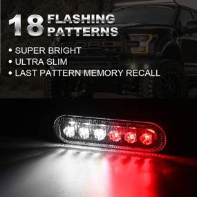 img 3 attached to VKGAT 4Pcs Sync Feature 6LED Car Truck Emergency Beacon Warning Hazard Flash Strobe Light Surface Mount (Red/White)