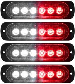 img 4 attached to VKGAT 4Pcs Sync Feature 6LED Car Truck Emergency Beacon Warning Hazard Flash Strobe Light Surface Mount (Red/White)