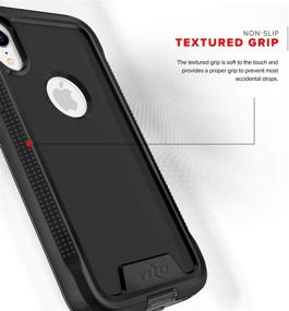 img 2 attached to 📱 ZIZO ION Series: Military Grade Drop Tested Case with Tempered Glass Screen Protector for iPhone XR - Black Smoke