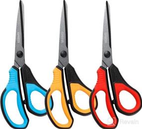 img 5 attached to 🔪 Taotree 8" Multipurpose Scissors Bulk Pack of 5 - Stainless Steel Sharp Scissors for Office, Home, and General Use - High/Middle School Classroom, Teacher, Student and Kids Scissors Supplies - Same Size