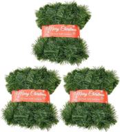 🎄 zhenrui 3-pack 50 ft soft christmas garland, non-lit green tinsel garland for indoor/outdoor holiday wedding party decor - ideal christmas decoration logo