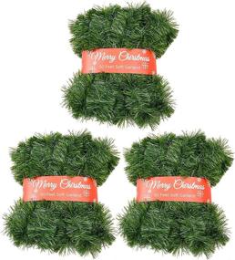 img 4 attached to 🎄 Zhenrui 3-Pack 50 ft Soft Christmas Garland, Non-Lit Green Tinsel Garland for Indoor/Outdoor Holiday Wedding Party Decor - Ideal Christmas Decoration