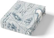 erosebridal queen size nautical sheet set - retro sailboat bedding for kids, boys, girls - compass world map fitted sheet - vintage style bottom sheet for teens and adults - bedroom decor logo