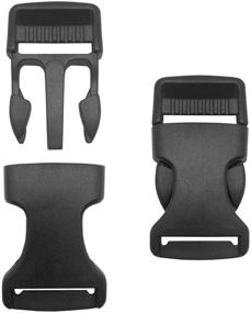 img 2 attached to 🔒 Kbraveo 60 Pack: High-Quality 3/4" Wide Black Safety Side Quick Release Buckles - Adjustable & Durable Plastic Buckle Clips