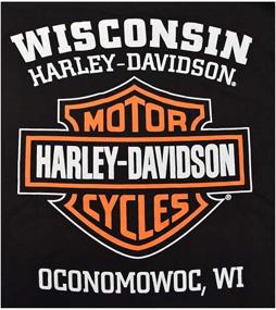 img 1 attached to 👕 Men's Harley Davidson Orange Shield Sleeve 30291744 Clothing