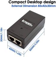 icreatin 48v power over ethernet (poe) injector adapter - compliant with ieee 802.3af, 10/100mbps, extendable up to 328 feet. compatible with cisco, polycom, aastra phones and more. logo