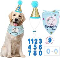 отпразднуйте особый день своего щенка с набором banmoder dog birthday bandana и party hat. логотип