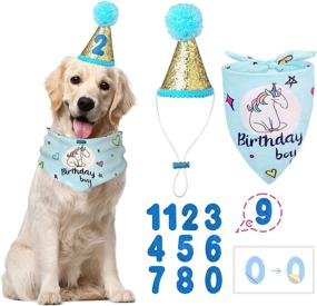 img 4 attached to Celebrate Your Pup's Special Day with BANMODER Dog Birthday Bandana and Party Hat Set