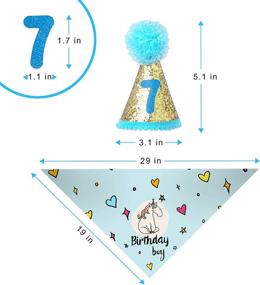 img 1 attached to Celebrate Your Pup's Special Day with BANMODER Dog Birthday Bandana and Party Hat Set