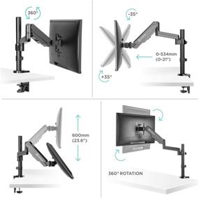 img 1 attached to 🖥️ ONKRON G70 Black Monitor Desk Mount Stand for 13” to 32-Inch LCD LED Screens, Supports up to 17.6 lbs