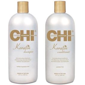 img 1 attached to 💦 Ultimate Hydration with CHI Moisturize It Duo Keratin Shampoo & Conditioner, 32oz