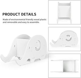 img 3 attached to Multifunctional Desk Supplies Organizer – Mokani Cute Elephant Pencil Holder with Cell Phone Stand, Perfect Office Accessories for Desk Decoration and Organization