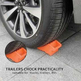 img 1 attached to 🔶 ROBLOCK Heavy Duty Wheel Chocks for Travel Trailer - 4 Pack Orange - Easy Handling - 8" L x 4" W x 4" H