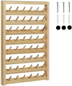 img 4 attached to 🧵 Haitral 48-Spool Sewing Thread Rack - Wall-Mounted Thread Holder with Hanging Hooks | Wooden Organizer for Mini Sewing, Quilting, Jewelry, and Embroidery Projects