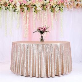 img 4 attached to BalsaCircle 108 Inch Wedding Tablecloth Year Champagne