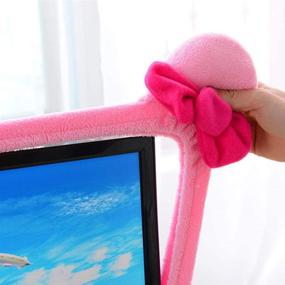 img 2 attached to 🐱 Monfurise Lovely Cute Dustproof Computer Monitor Cover - 20-29 Inch - Cat Ear Design - Pink - Laptop TV LCD Screen Monitor Dust Cover Protector - Decoration