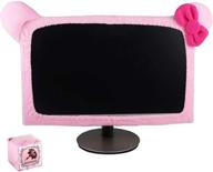 🐱 monfurise lovely cute dustproof computer monitor cover - 20-29 inch - cat ear design - pink - laptop tv lcd screen monitor dust cover protector - decoration logo