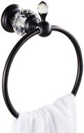 nokozan luxury crystal series oil-rubbed bronze bathroom towel ring holder - elegant wall mounted décor logo