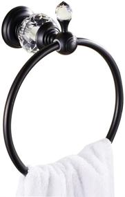 img 3 attached to Nokozan Luxury Crystal Series Oil-Rubbed Bronze Bathroom Towel Ring Holder - Elegant Wall Mounted Décor