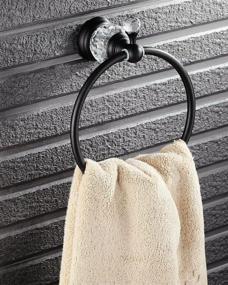 img 1 attached to Nokozan Luxury Crystal Series Oil-Rubbed Bronze Bathroom Towel Ring Holder - Elegant Wall Mounted Décor