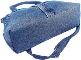 img 1 attached to 👜 BDJ Women's Top Handle Shoulder Handbag Purse Classic Blue Denim Jean Pants (3CH-012)
