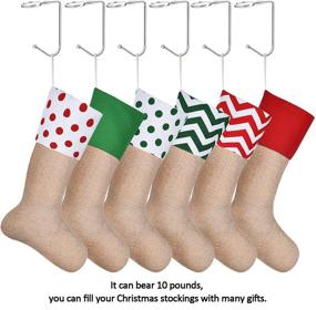 img 2 attached to 🧦 Securely Hang and Display Your Christmas Stockings with Sunshane 6-Piece Silver Stocking Holders and Hooks