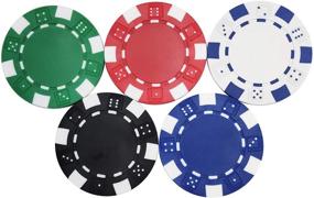 img 2 attached to Ihneking 100-Piece Poker Chips Set: Striped Casino Style, 5 Colors, 11.5 Gram, Acrylic Case Included