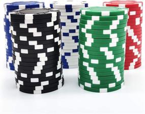 img 3 attached to Ihneking 100-Piece Poker Chips Set: Striped Casino Style, 5 Colors, 11.5 Gram, Acrylic Case Included