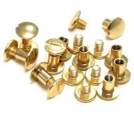 🔐 secure and versatile: 10 pack of 1/4" solid brass chicago screw fasteners for all your binding needs logo