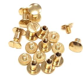 img 1 attached to 🔐 Secure and Versatile: 10 Pack of 1/4" Solid Brass Chicago Screw Fasteners for All Your Binding Needs