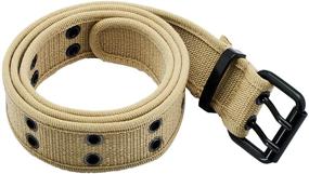 img 2 attached to Top-Quality Samtree Double Grommet Buckle Canvas Men's Belt Accessories