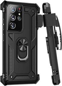 img 4 attached to 📱 Samsung Galaxy S21 Ultra Case: Military Grade Shockproof Cover with Kickstand and Magnetic Car Mount Compatibility (Black)