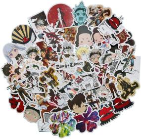 img 4 attached to 🍀 50PCS Black Clover Anime Stickers for Laptop, Bedroom, Car, Skateboard, Mobile Phone, Guitar, and more - Lovely Boy and Girl DIY Decal Set (Black Clover)