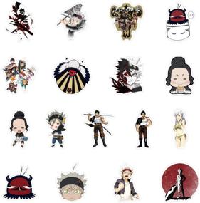 img 1 attached to 🍀 50PCS Black Clover Anime Stickers for Laptop, Bedroom, Car, Skateboard, Mobile Phone, Guitar, and more - Lovely Boy and Girl DIY Decal Set (Black Clover)