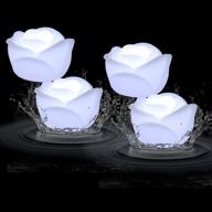 acmee (pack of 4) white color flameless wax led water floating rose candle light for wedding or event decoration логотип