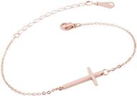 🙏 rose gold and silver sideways cross bracelets by wdshow logo