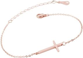 img 4 attached to 🙏 Rose Gold and Silver Sideways Cross Bracelets by WDSHOW