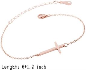 img 2 attached to 🙏 Rose Gold and Silver Sideways Cross Bracelets by WDSHOW