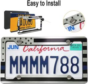 img 2 attached to AOOTF American Flag License Plate Frame- Personalized USA Car Tag Holder