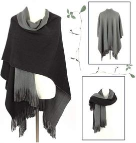 img 2 attached to Stylish Women's Plus Size Shawl and Wrap: Soft Knitted Cardigan Scarf, Front Wrap Pashmina