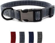 🐱 stylish double-layer sewing canvas dog and cat collar with semi-metal buckle, including leash logo