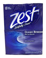 🌊 zest ocean breeze deodorant bar soap: 8 bars, 4 oz each - effective cleansing and refreshing logo